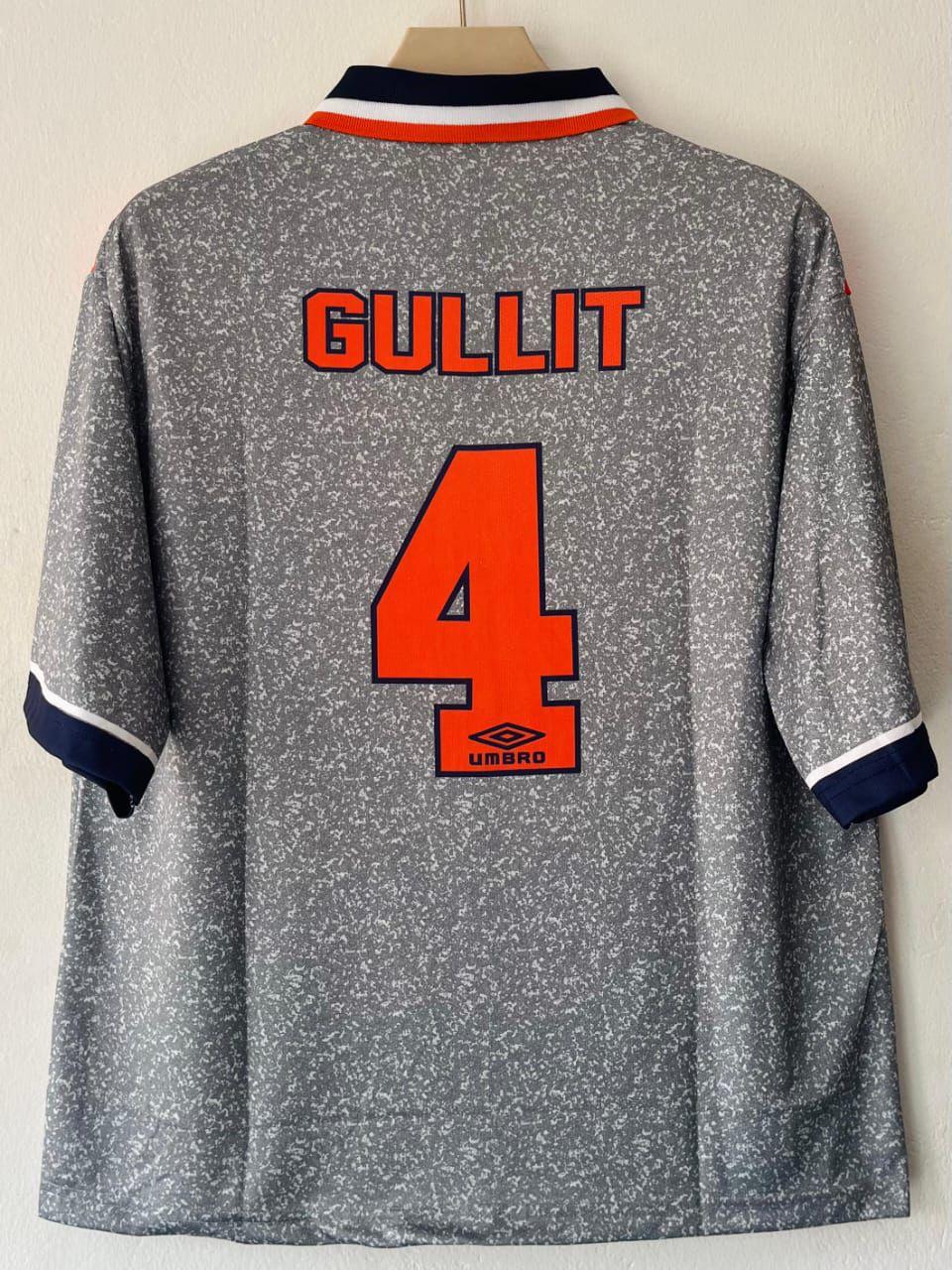 Netherlands Retro Jersey Half Sleeve Collar & Premium Print – Gullit No. 4 (Grey Classic Edition)