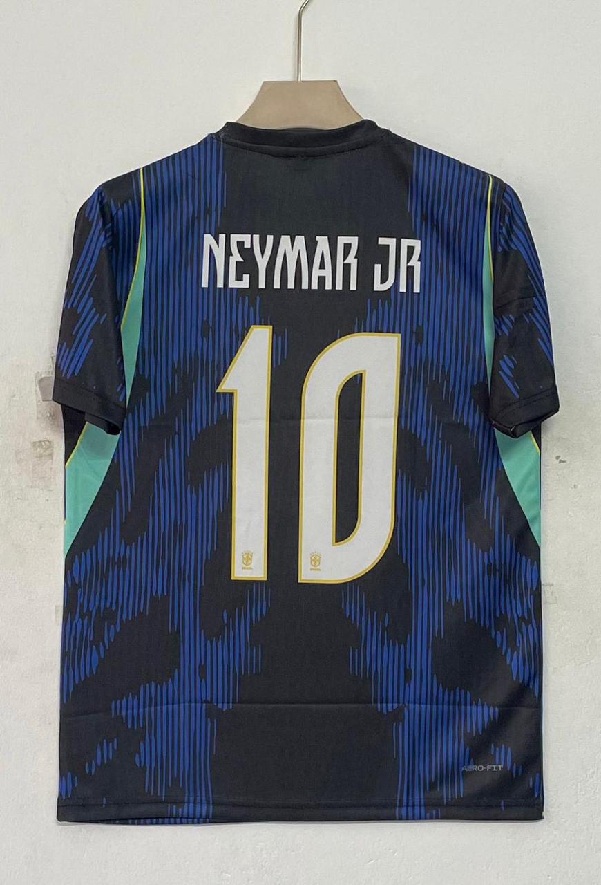 Brazil Special Edition Jersey Half Sleeve Round Neck & Premium Print – Neymar Jr 10 (Dark Blue Edition)